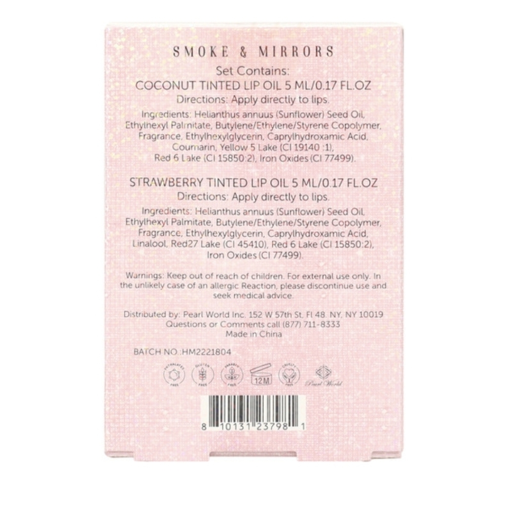 Smoke & Mirrors Smile & Shine Tinted Lip Oil Duo - Peach & Pink - Picture 2 of 4